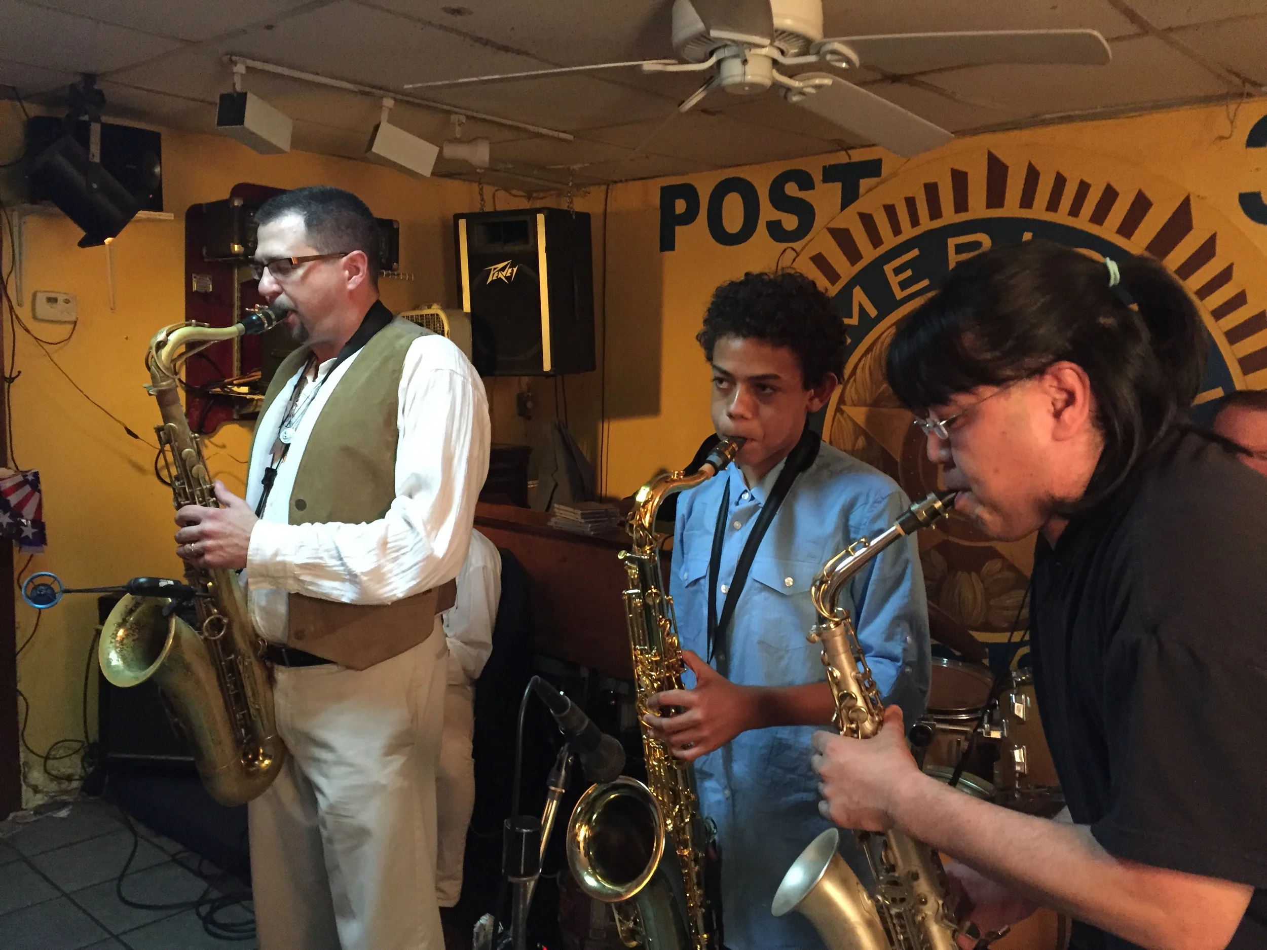 Emilio Modeste at the American Legion playing with  Seleno Clarke's Harlem Groove Band