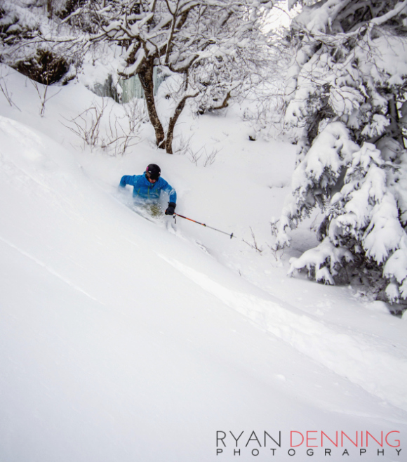 Photo: Ryan Denning (Ryan Kinner keeping those toes warm and slashing cold pow!)