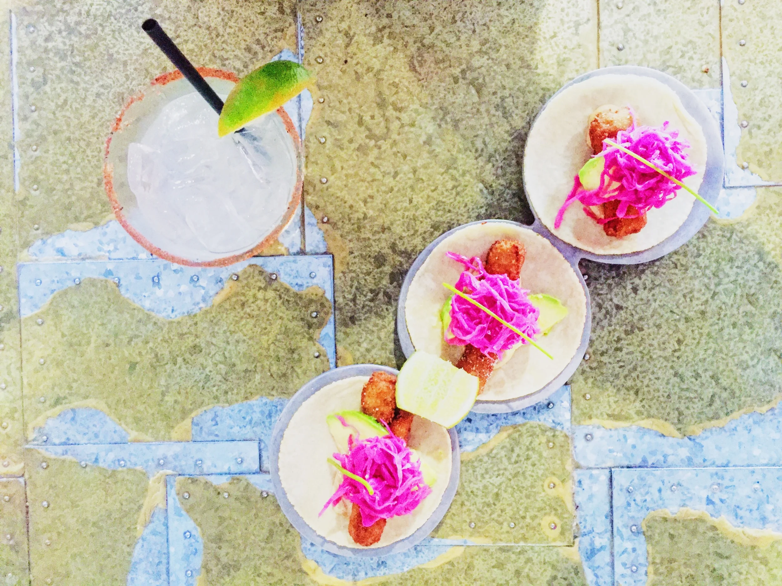 El Jefe's trio of tacos and Paloma.