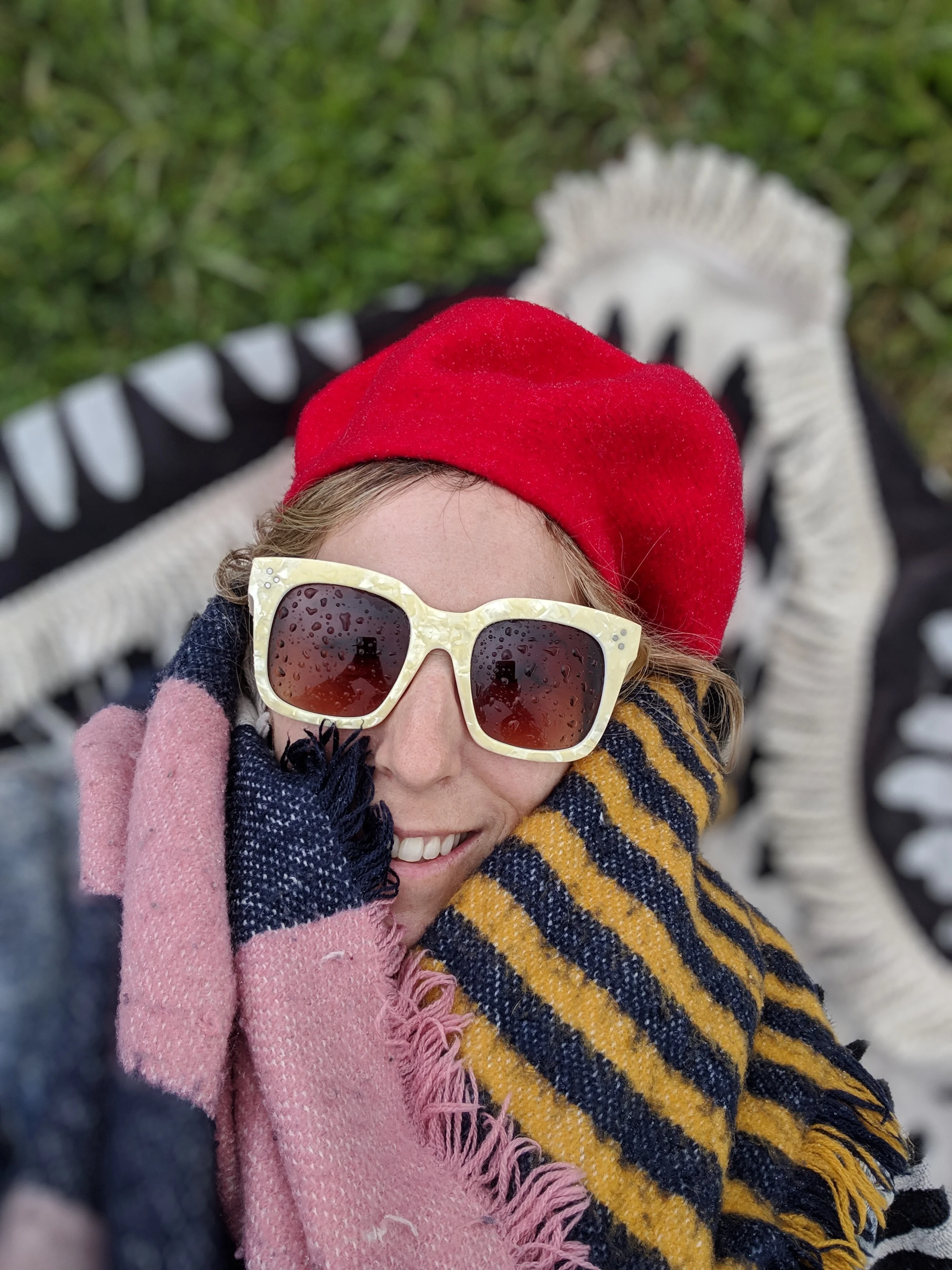 Selfie shot in portrait mode while laying in the rain at Silver Lake Meadow. Photos taken on Google Pixel 3