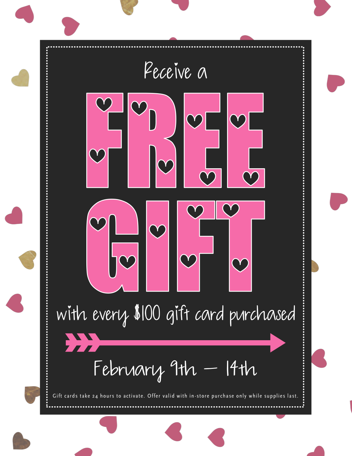 Receive a Free Gift with Every $100 Gift Card Purchased