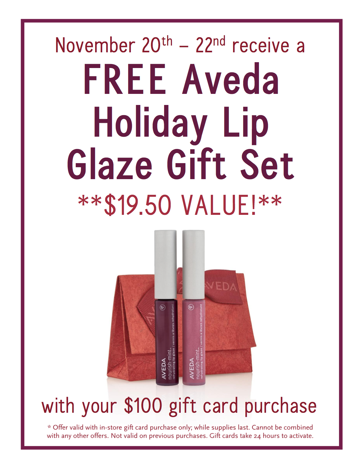 FREE Aveda Holiday Lip Glaze Gift Set