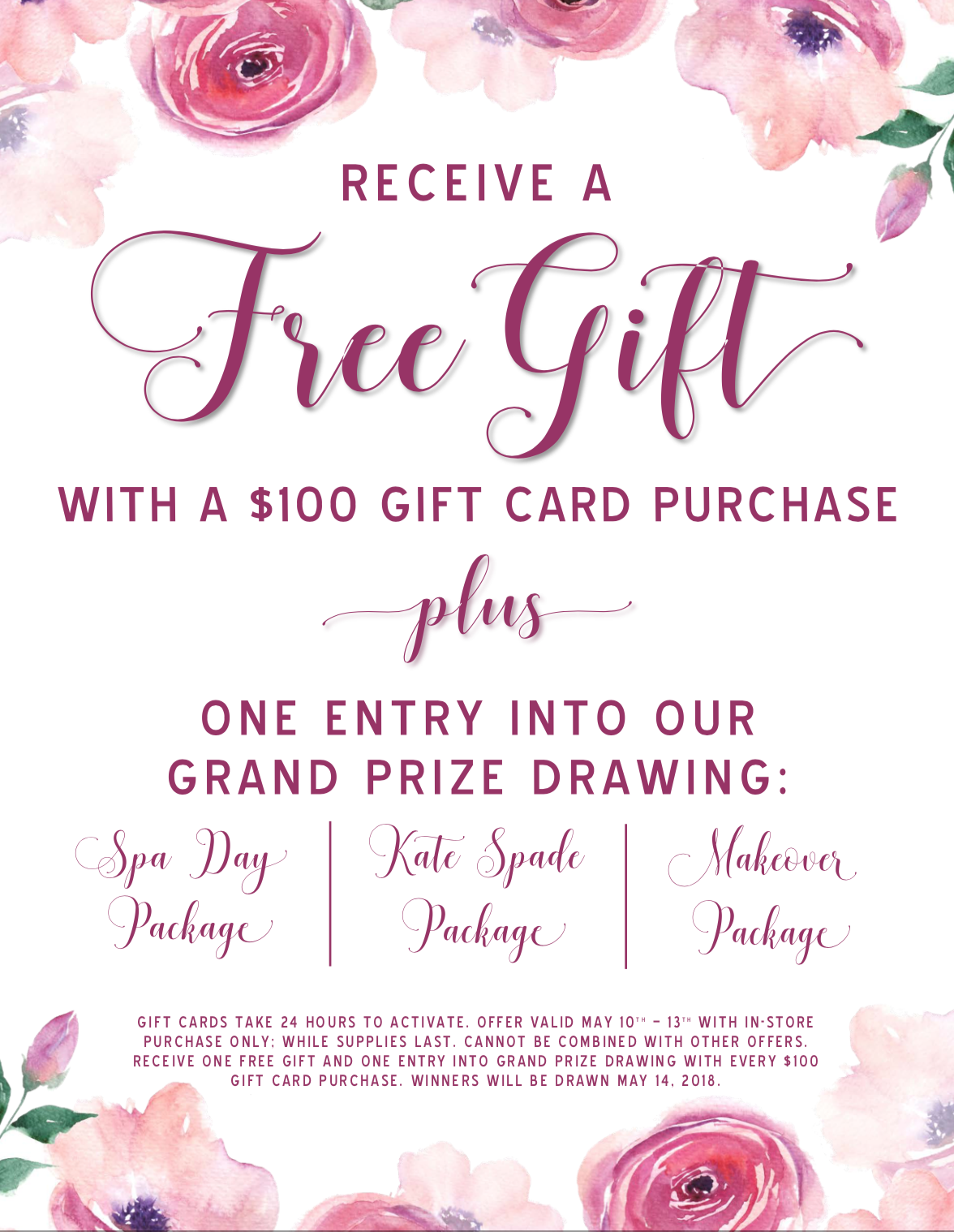 Mother's Day Free Gift + Grand Prize Drawing