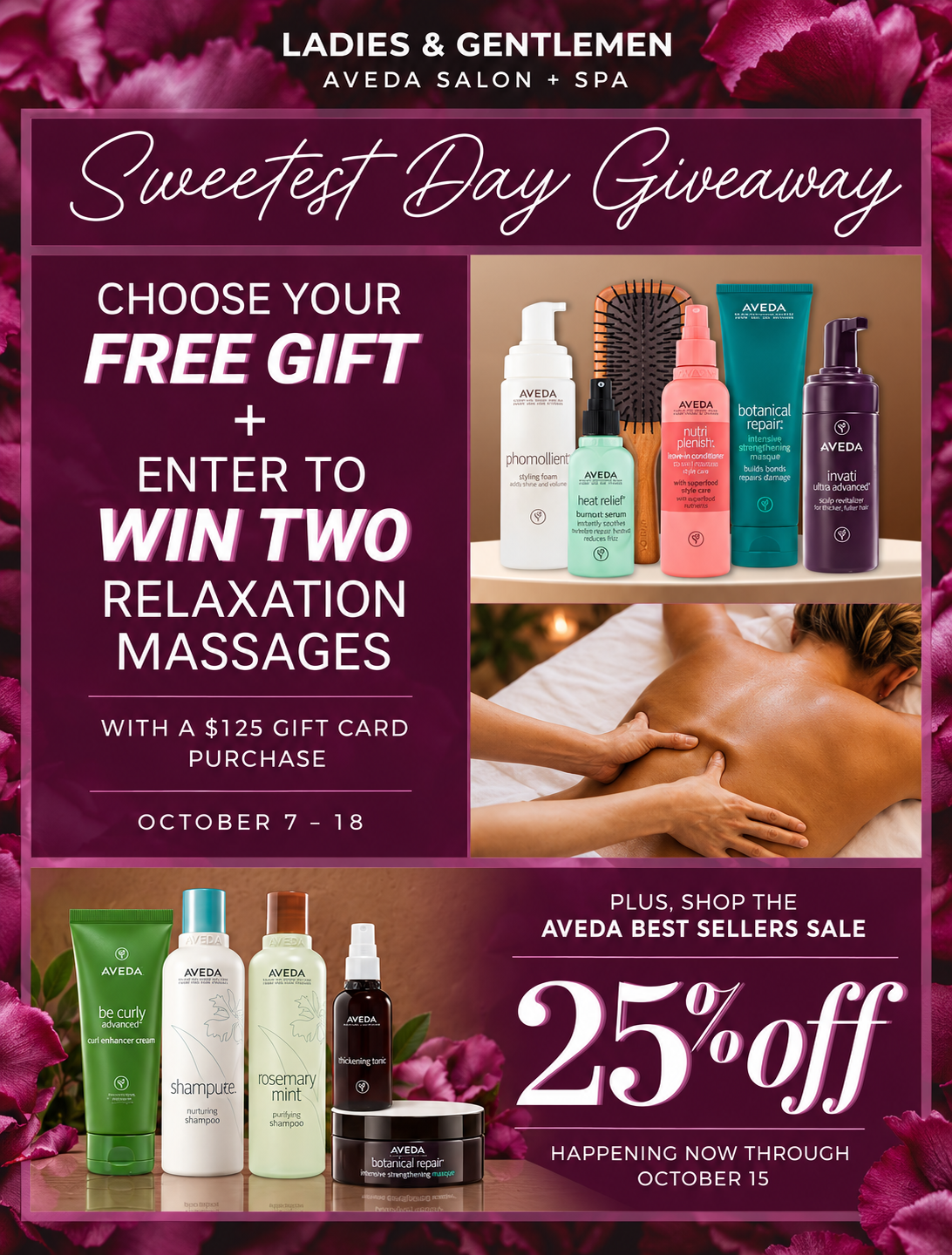 The Sweetest Day Giveaway: Free Aveda Gifts, Relaxation Massages &amp; 25% Off Best Sellers!