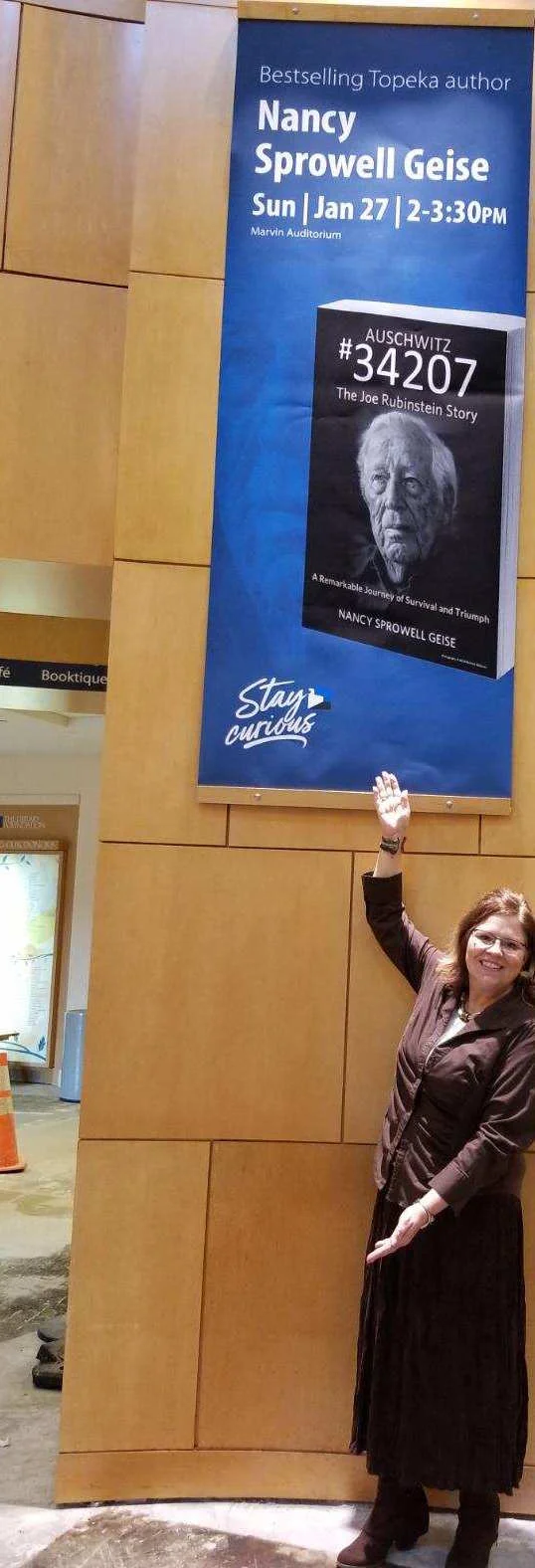 Miranda Ericsson and the staff at the Topeka & Shawnee County Public Library welcomed me with this awesome banner, Jan. 2019