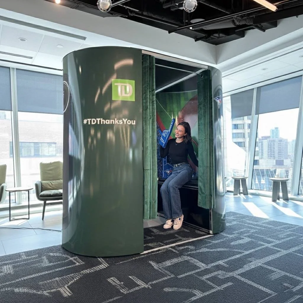 We brought our Classic Photo Booth to @td_canada's Company Social, elevating the event with a sleek Branded Wrap that perfectly coordinated with the Branded Backdrop and Double Curtain!
#tdcanada #companyevent #bluejays #snaptique #classicphotobooth