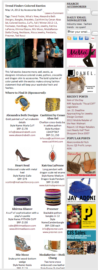 Accessories Magazine Trend Finder Feature
