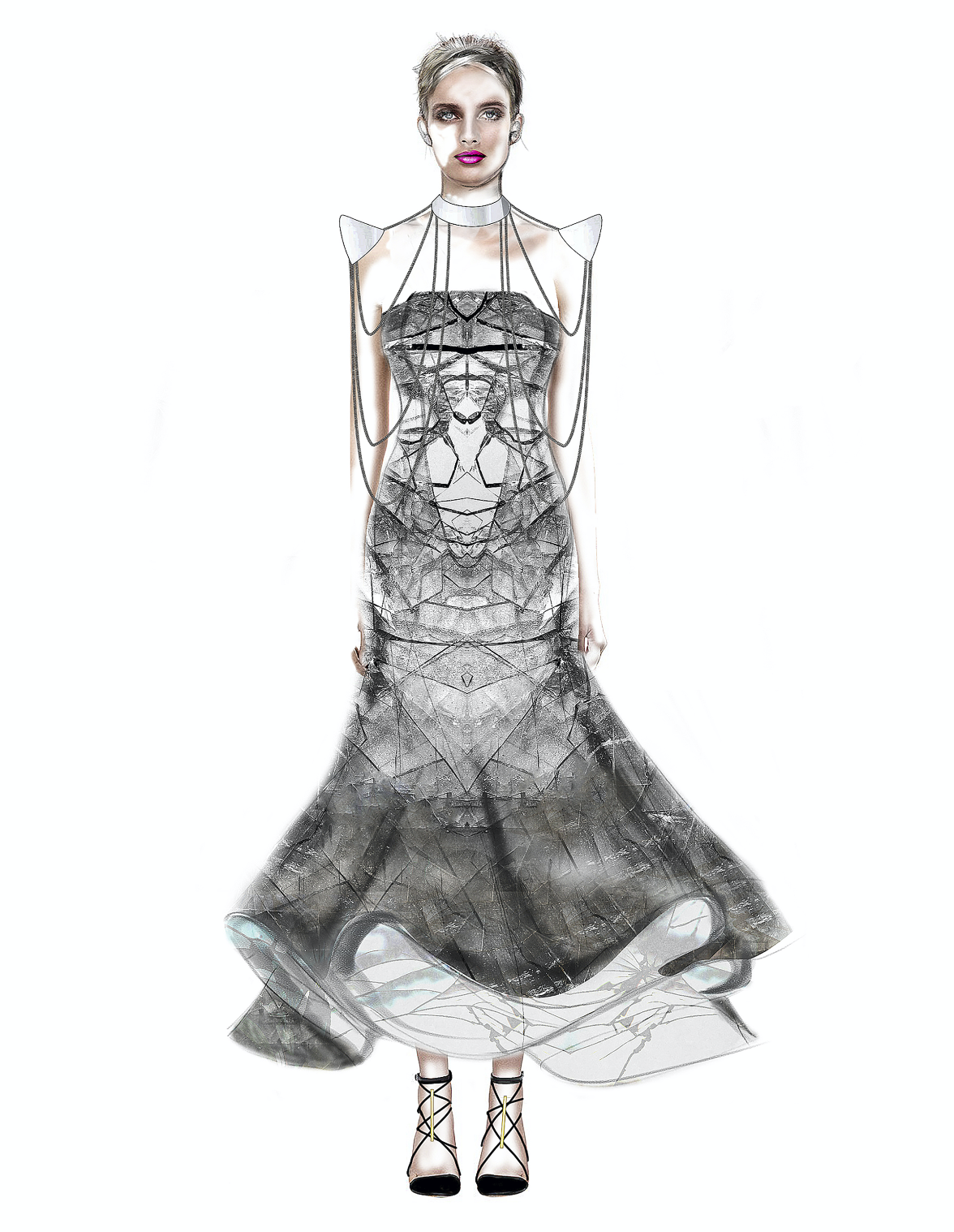 Hyper-realistic model illustration