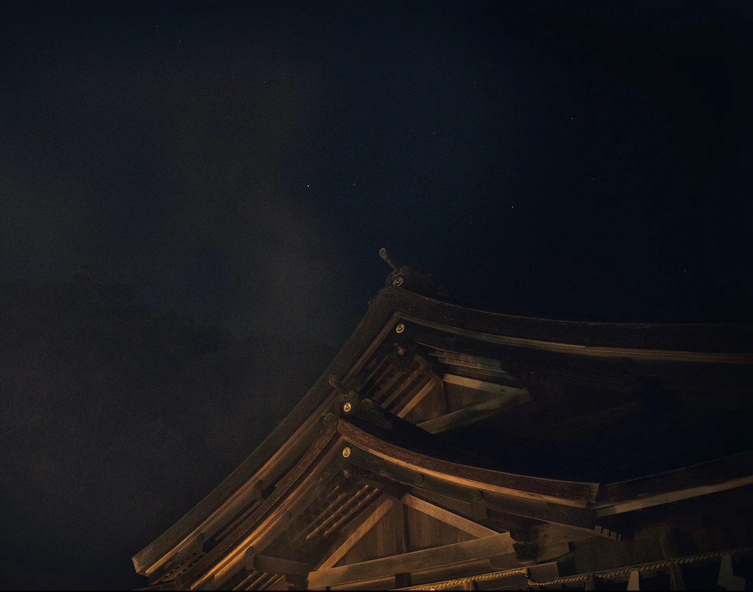 Night scene at Miho Shrine.