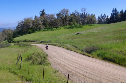 Tommy climbs the steep dirt out of Bridgeville