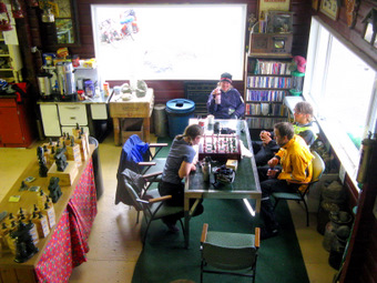 Drinking coffee in Jade City
