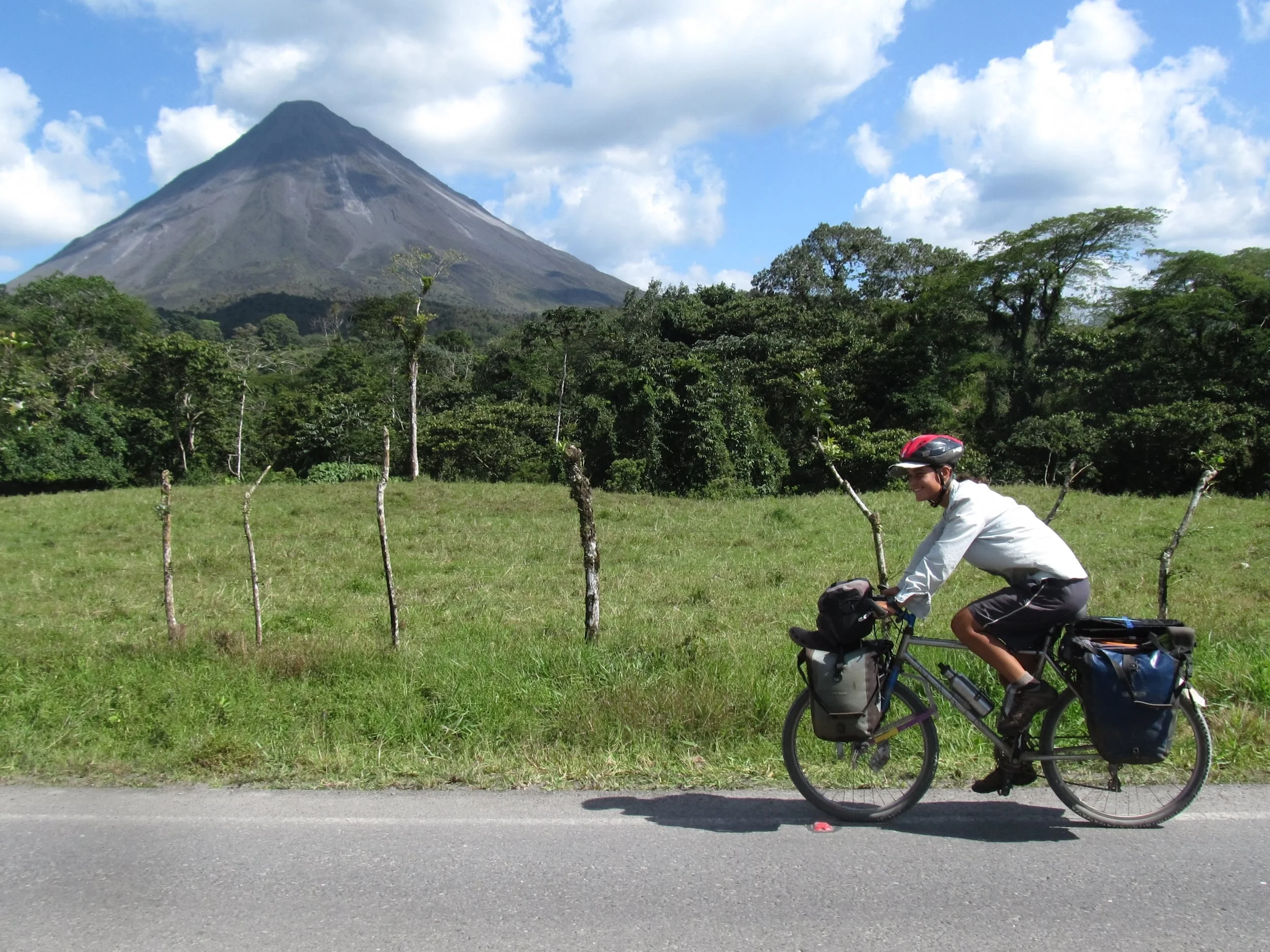 We pedaled towards and then around the impressive volcano Arenal.