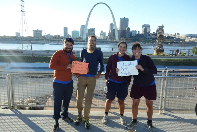 We made it to the St. Louis arch, but not without the help of River Angels along the way!