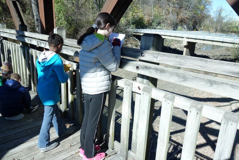 A local Columbia school got to meet us at the river, walk the Katy Trail, meet a snake, and make lots of observations. We had a blast!