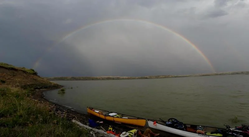 We were invited into this camp spot by a full rainbow.