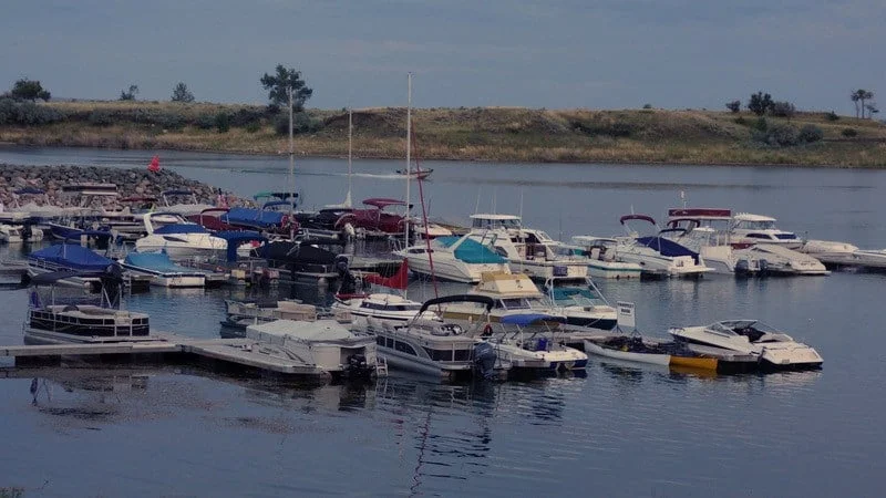 At the marina our 18' 6 Clipper canoes look good.