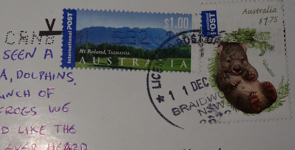 This postcard made the journey from Australia to Westwood, KANSAS.