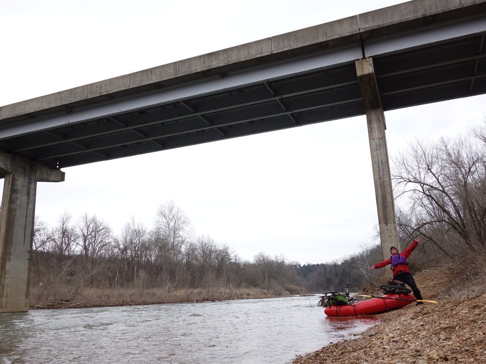 Forty river miles later, I am ready to hop on my bike and bike (with my raft) home.