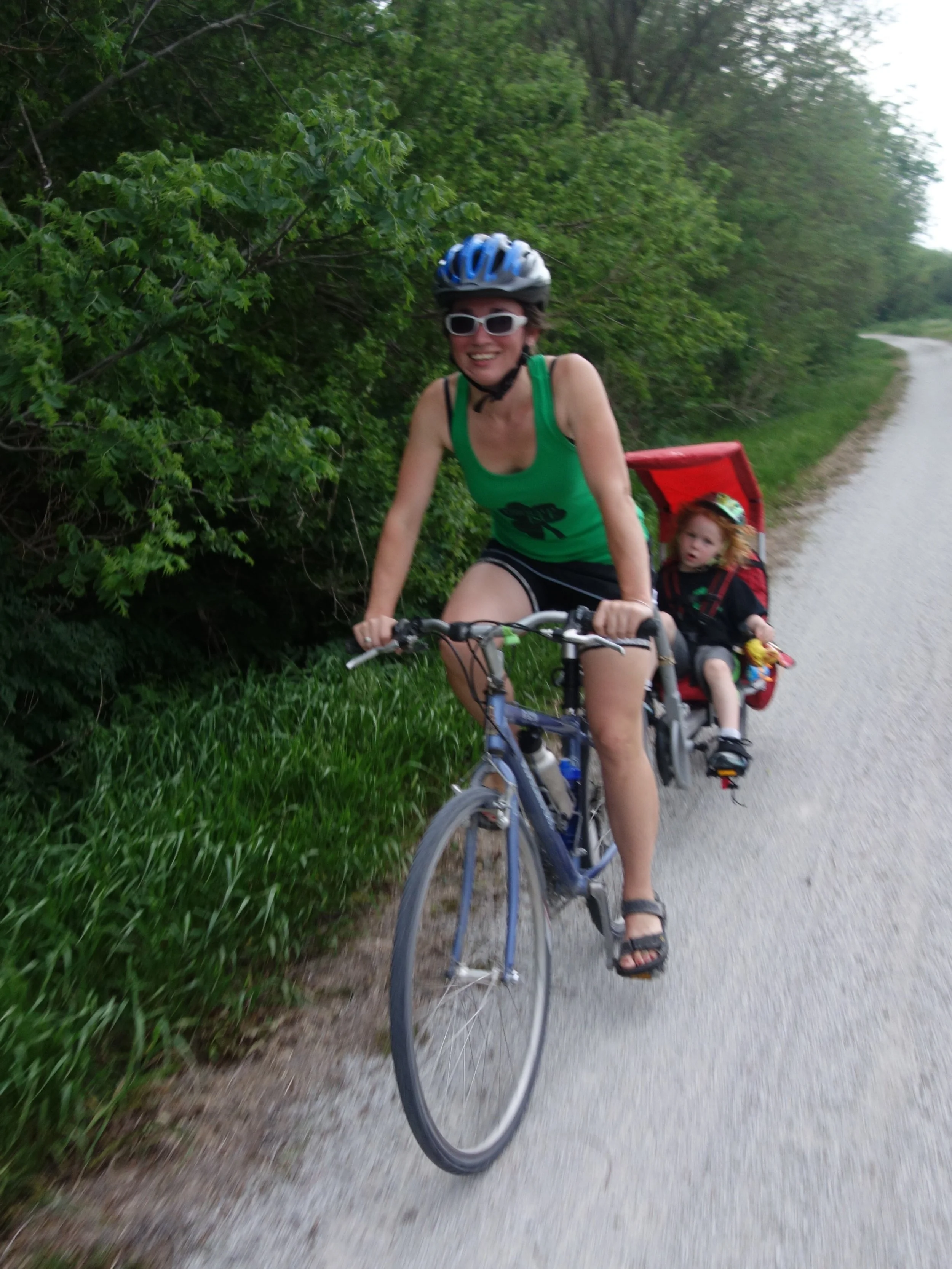 Becca and her son were part of the Iowa bike culture that made RAGBRI so popular and helped get bike trails made (and maintained). They led me to the Taco Tuesday ride.