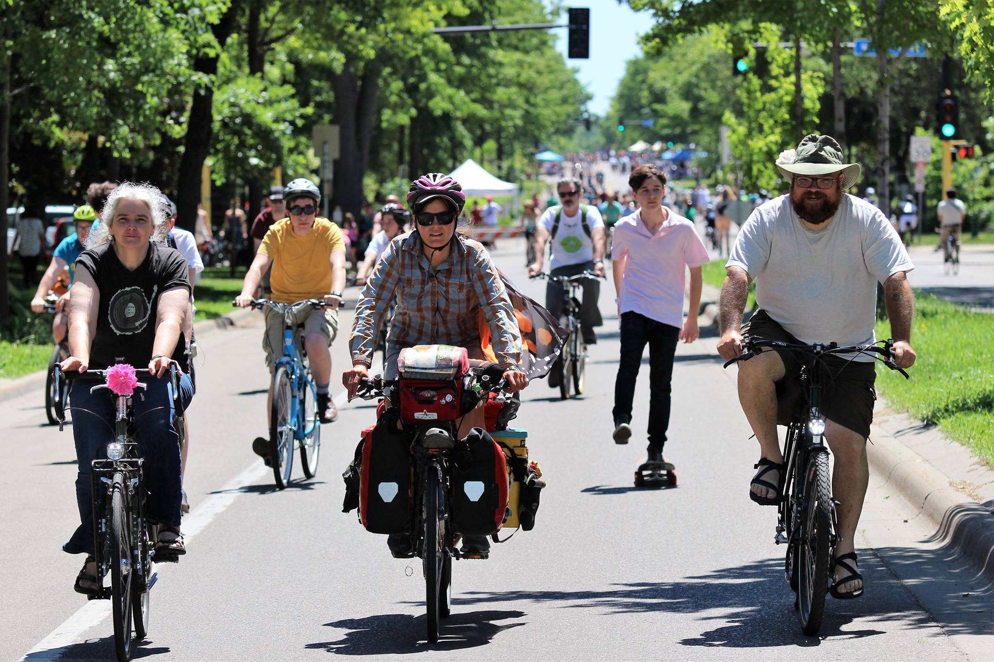 Sue, Chris, and I enjoy Open Streets, a day in Minneapolis where people and culture and community are not scared away by cars.