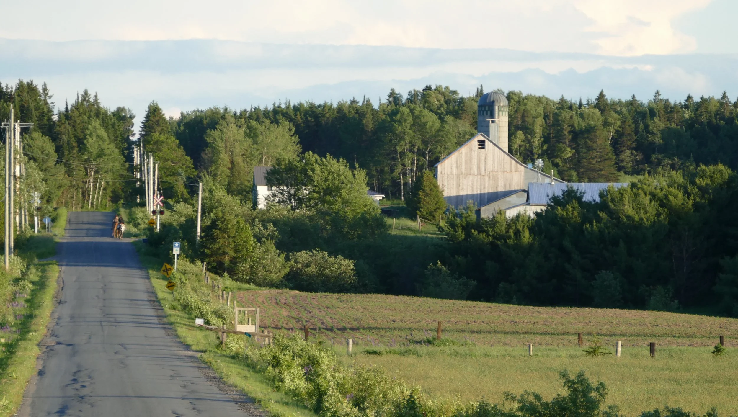 On back roads, the Canadian country side was prime biking.