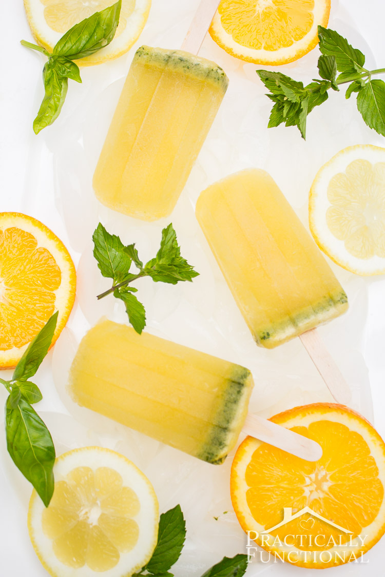 Basil & Mint Citrus Mojito Popsicles | 8 Boozy Poptails to Stay Cool this Summer 