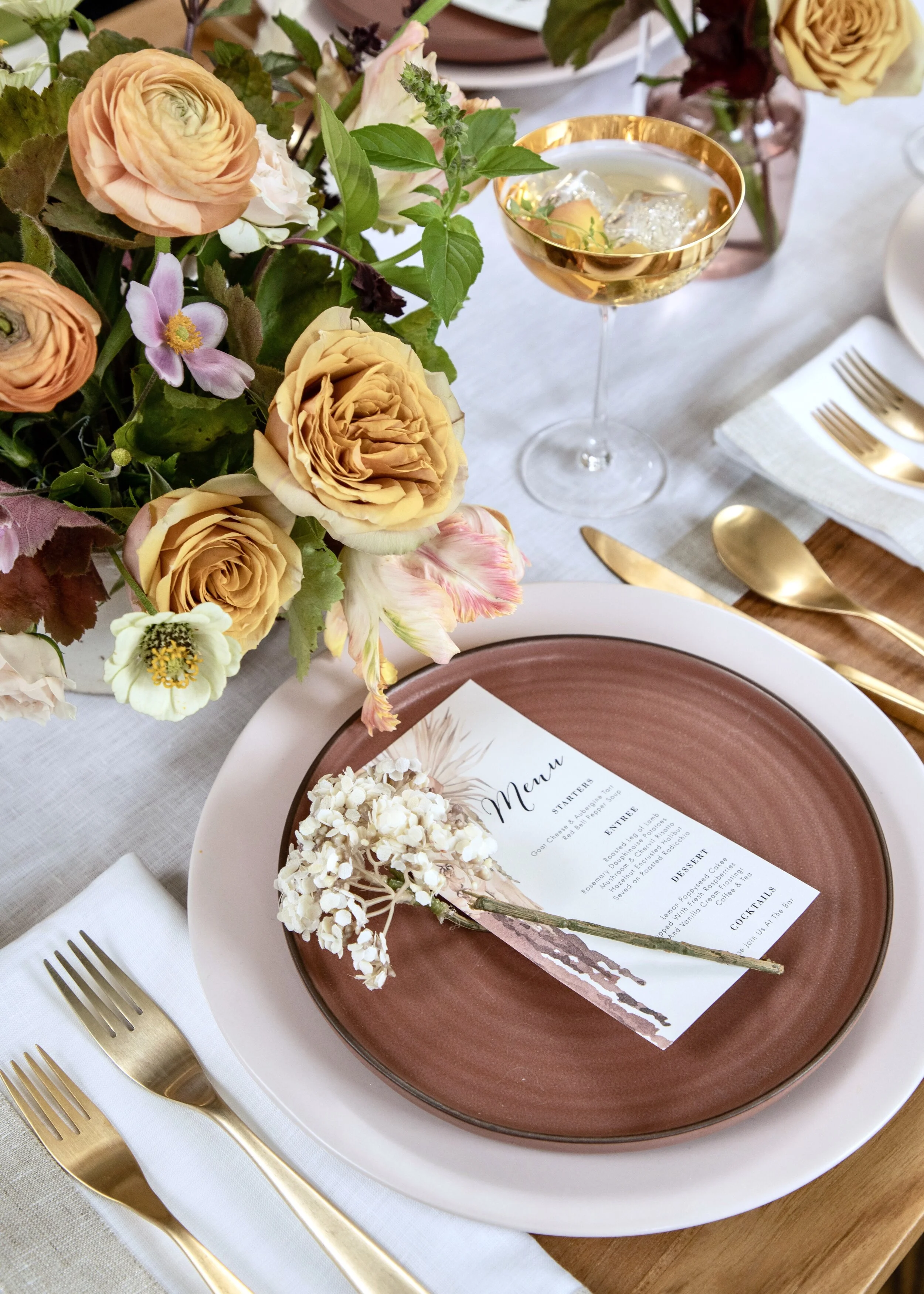 terracotta anthro inspired tablescape