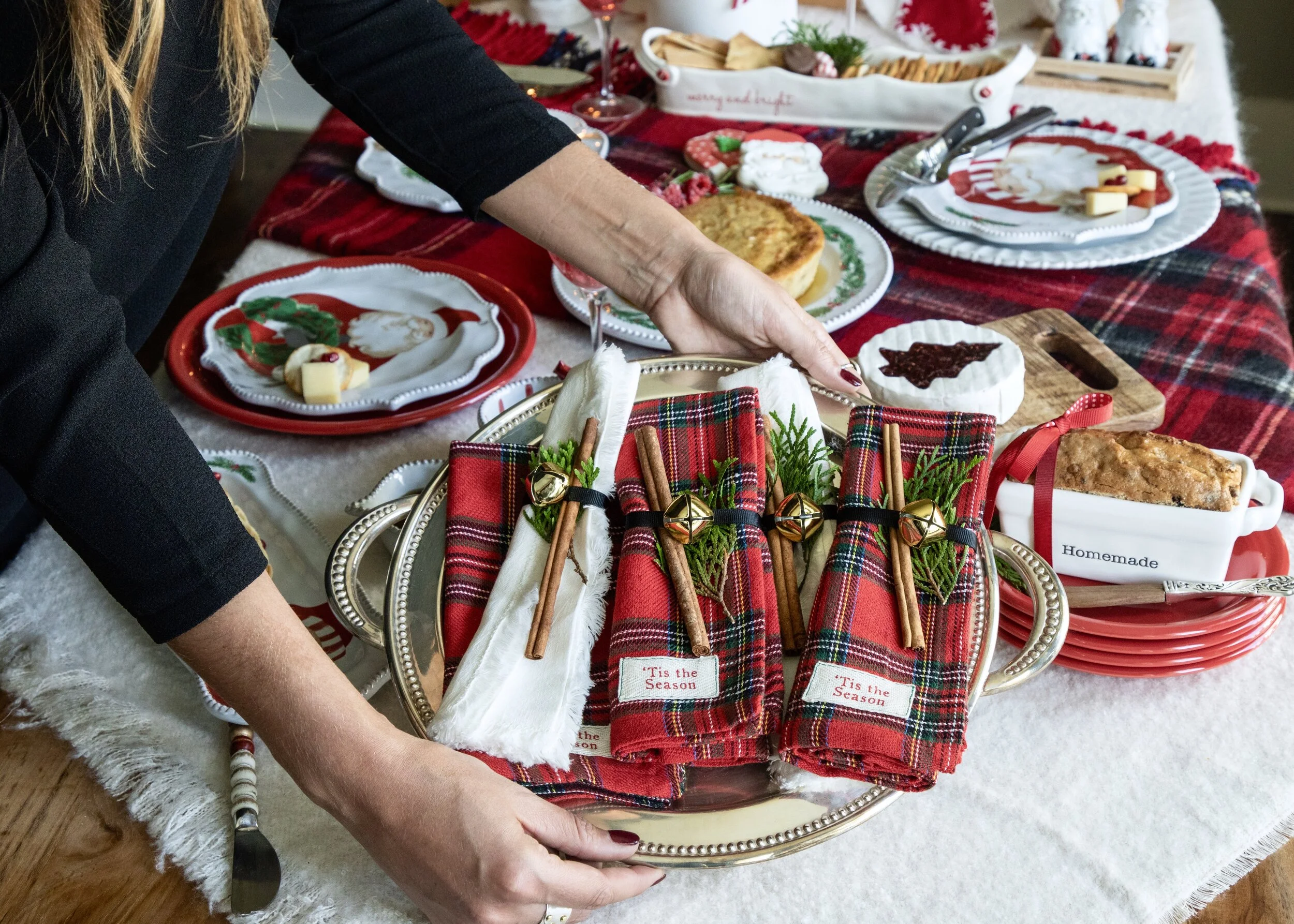 set a merry + bright christmas table