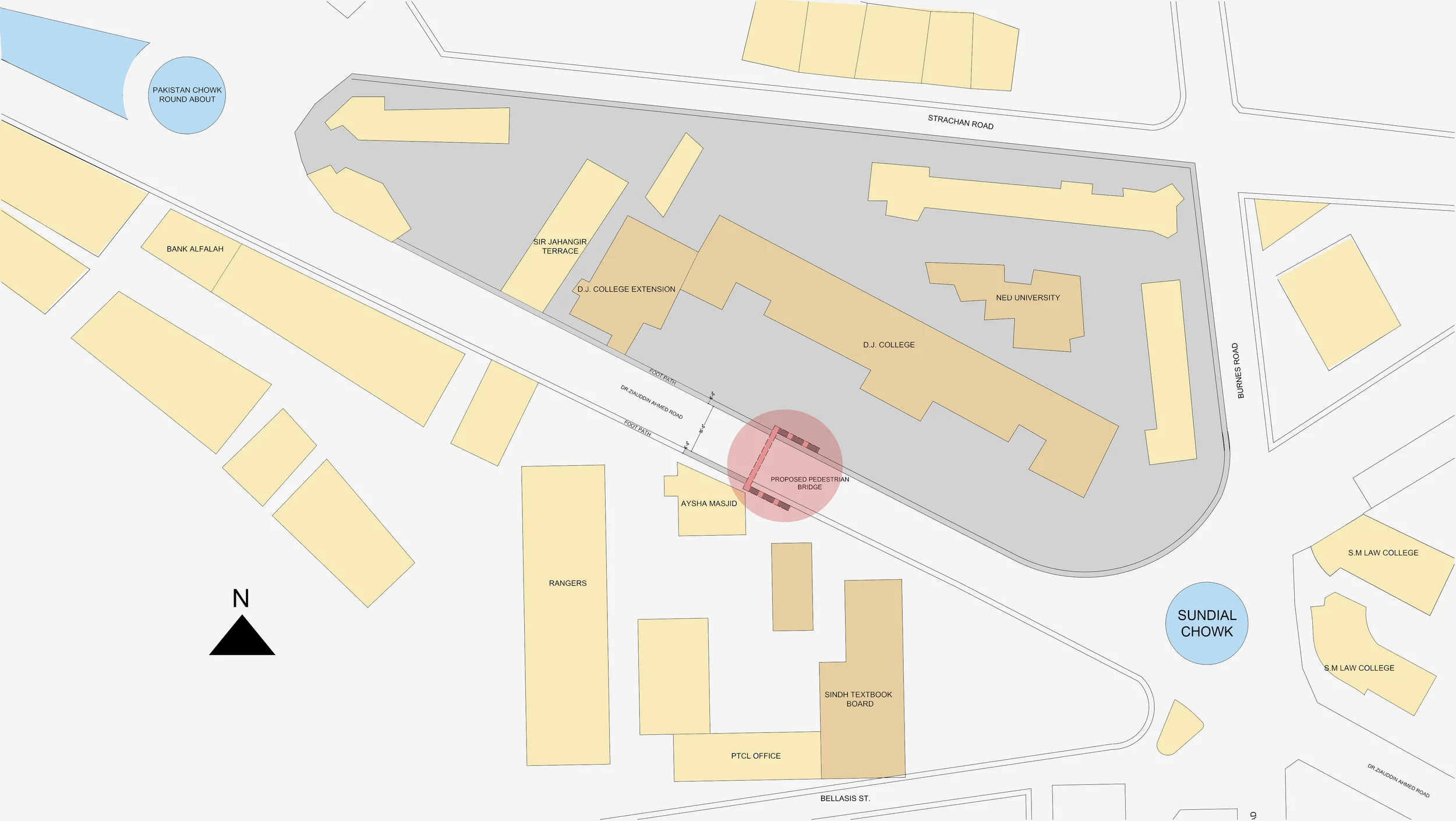 Site Plan of the DJ Science College, Karachi.