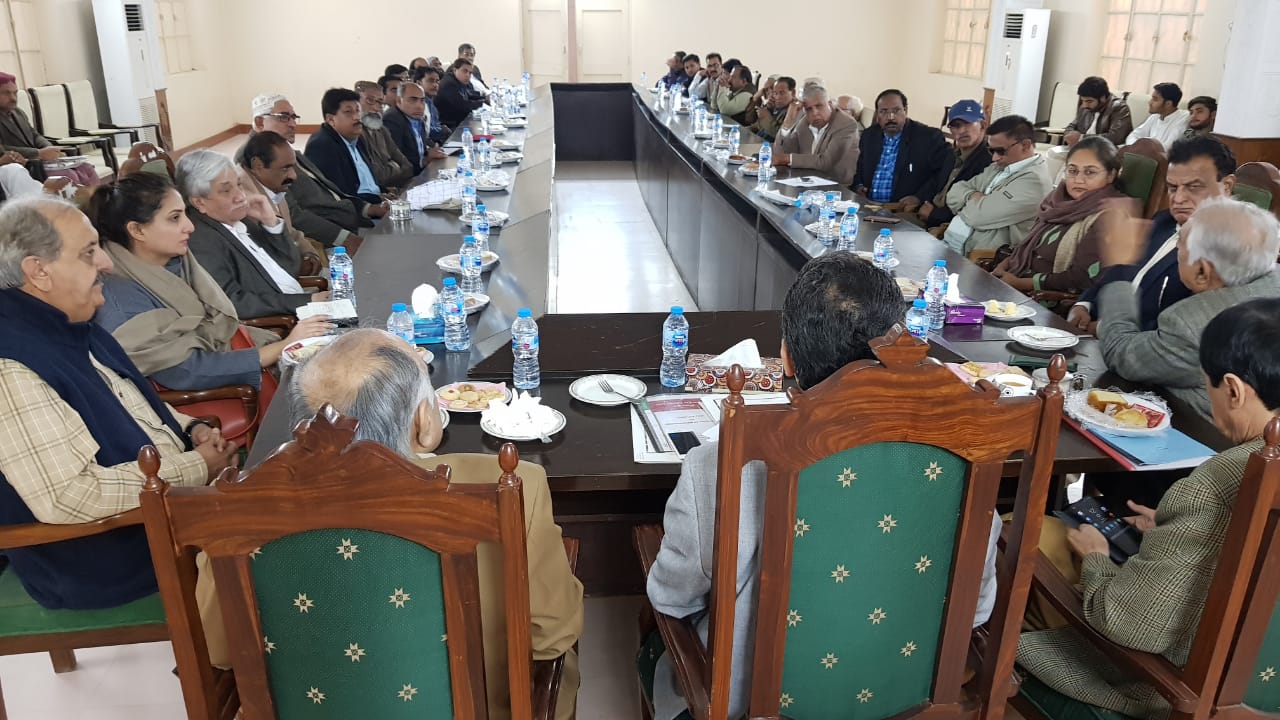 A meeting convened at Shikarpur by the Endowment Fund Trust (EFT) in consultation with the District Heritage Committee Shikarpur and the Director General Antiquities. It involved the survey of Budha Ashram and discussion about the scope and methodology of work for its restoration.