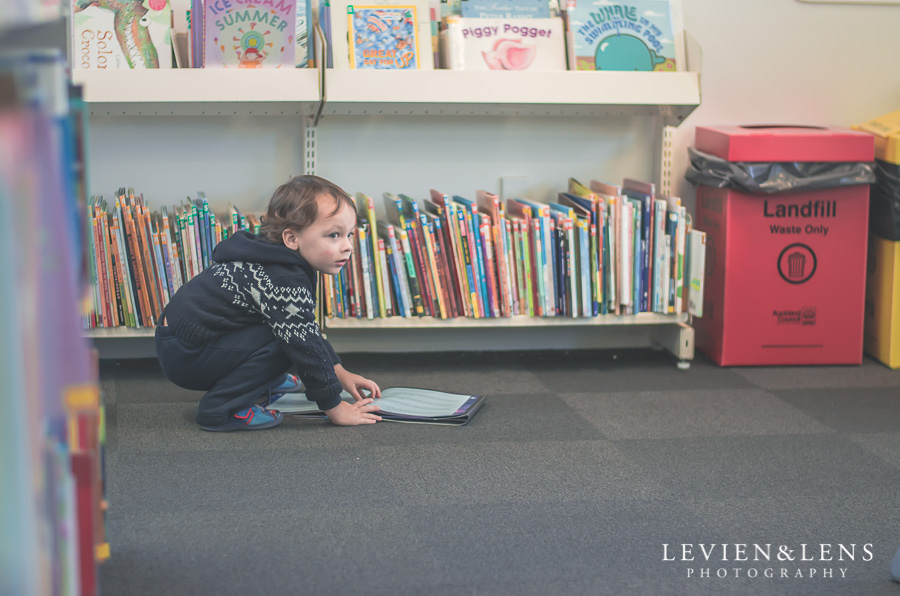 boy in the library