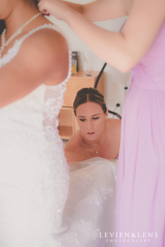 bride getting ready - dress {Auckland wedding photographer}