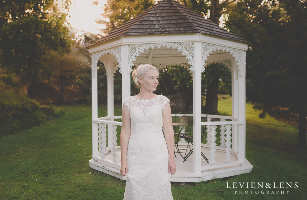 bridal portrait arbour {Auckland-Hamilton wedding photographer} Footbridge Lodge