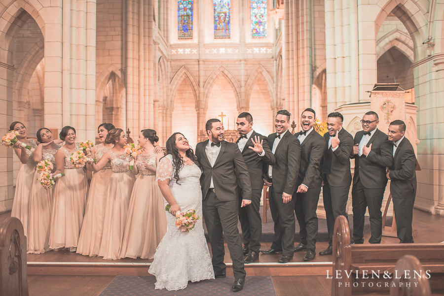 bridal party in St Matthew Church {Auckland-Hamilton lifestyle wedding-engagement photographer}