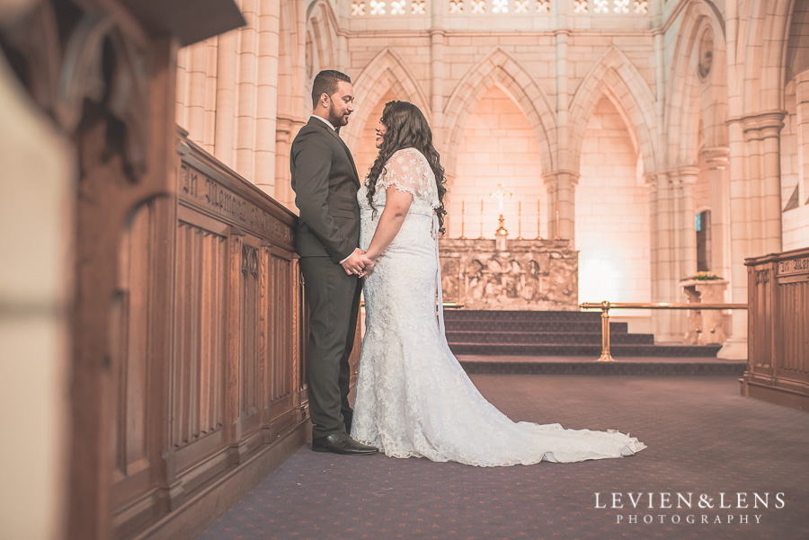 bride and groom in St Matthews Church {Auckland-Hamilton lifestyle wedding-engagement photographer}