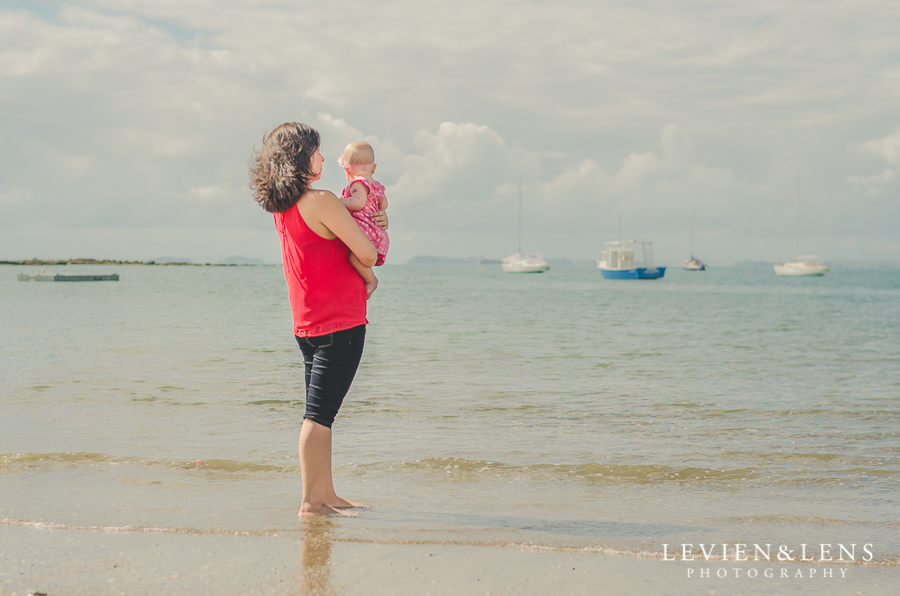 mum and 6 month baby girl on beach {Auckland-Hamilton lifestyle family-baby-kids photographer}