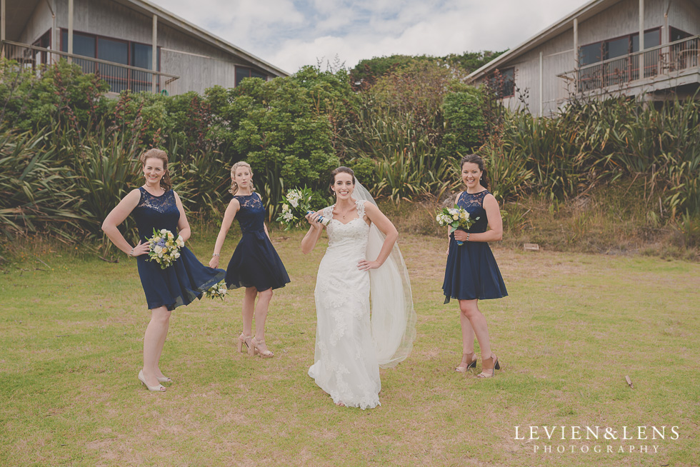 bride and bridesmaids Castaways {Auckland wedding-couples-engagement photographer}