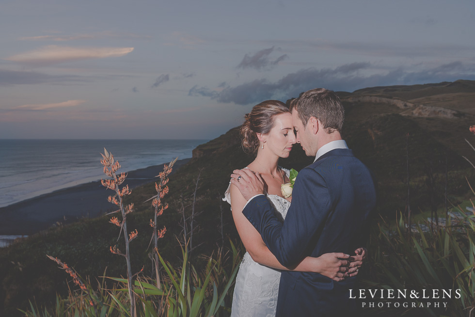 bride groom sunset shoot reception Castaways {Auckland wedding-engagement-couples photographer}