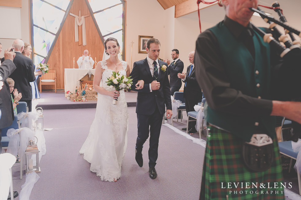 bride and groom ceremony St Anthony's Catholic Church Waiuku {Auckland wedding-couples-engagement photographer