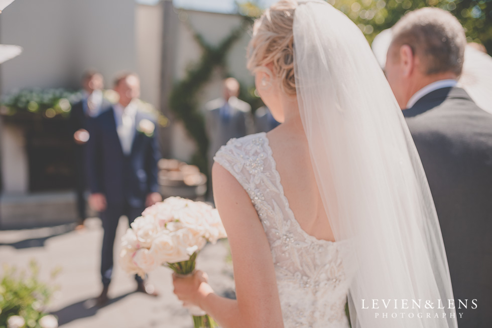 bride with father walking down aisle {Tauranga-Bay of Plenty wedding-couples-engagement photographer}