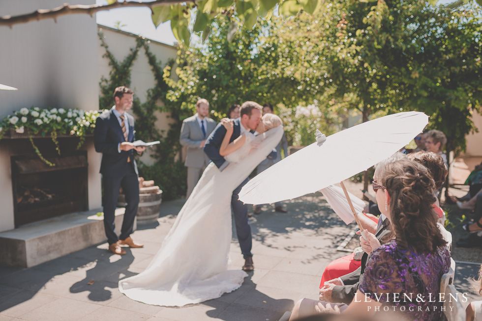 bride groom kiss {Tauranga-Bay of Plenty wedding-couples-engagement photographer}