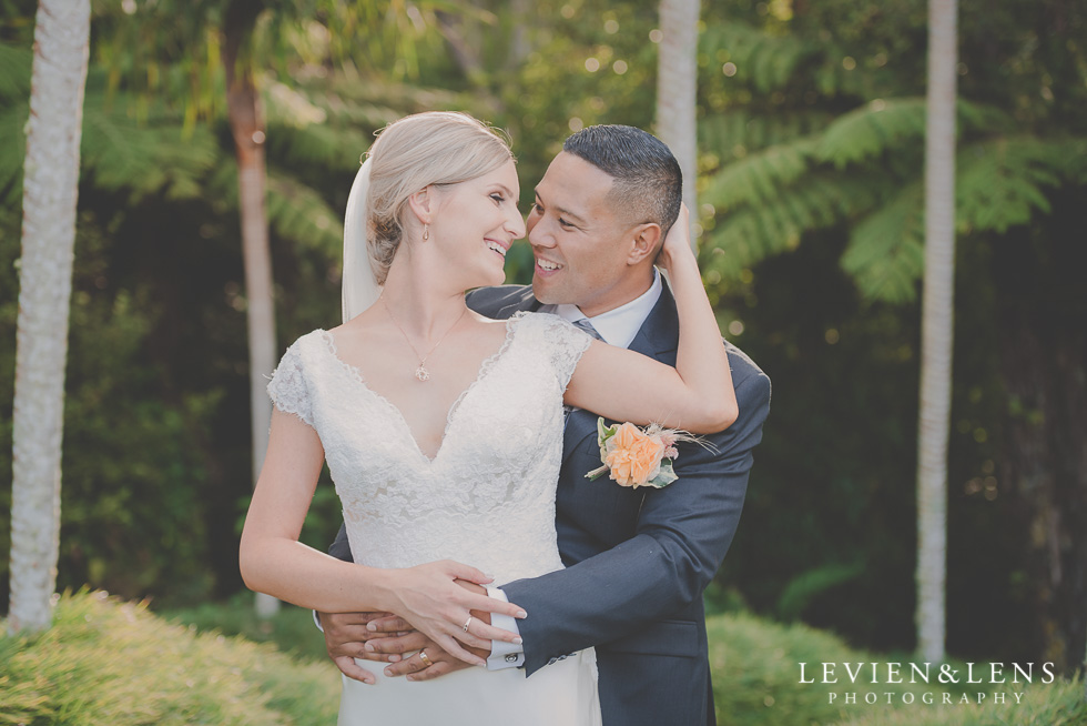 bride and groom intimate session Landscendt Tropical Garden {Auckland lifestyle wedding photographer}