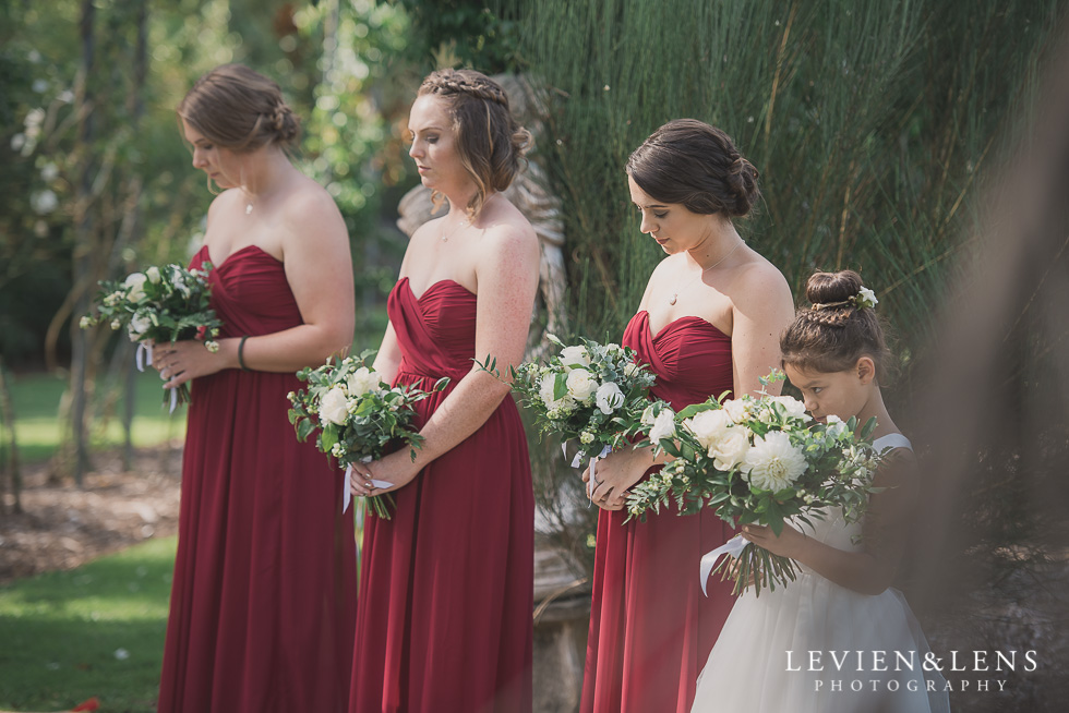 bridesmaids and flower girl ceremony Brigham - Herald Island {Auckland lifestyle wedding photographer}