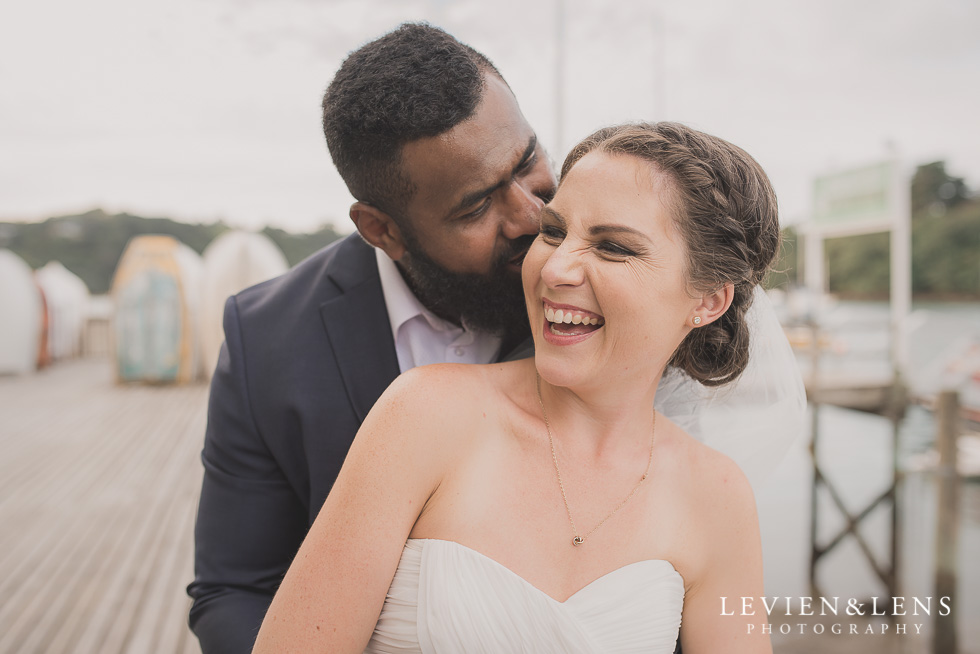 stunning couple laughing Brigham - Herald Island {Auckland lifestyle wedding photographer}