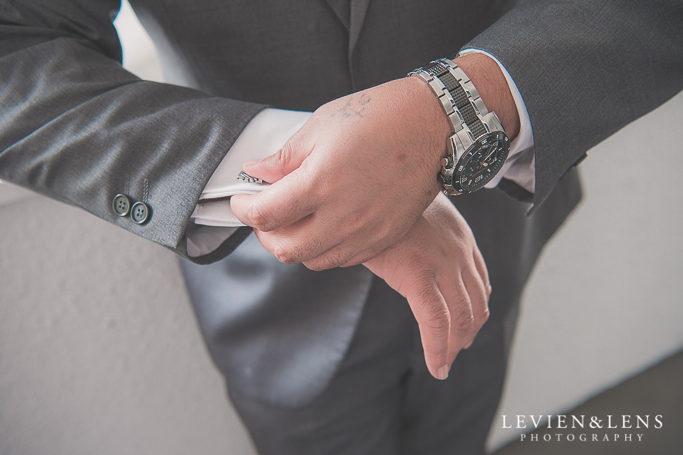 groom getting ready Church Of The Holy Sepulchre - Bastion Point {Auckland NZ lifestyle wedding-engagement photographer}