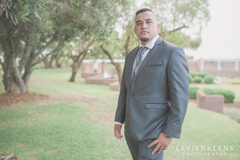 groom alone Church Of The Holy Sepulchre - Bastion Point {Auckland NZ lifestyle wedding-engagement photographer}