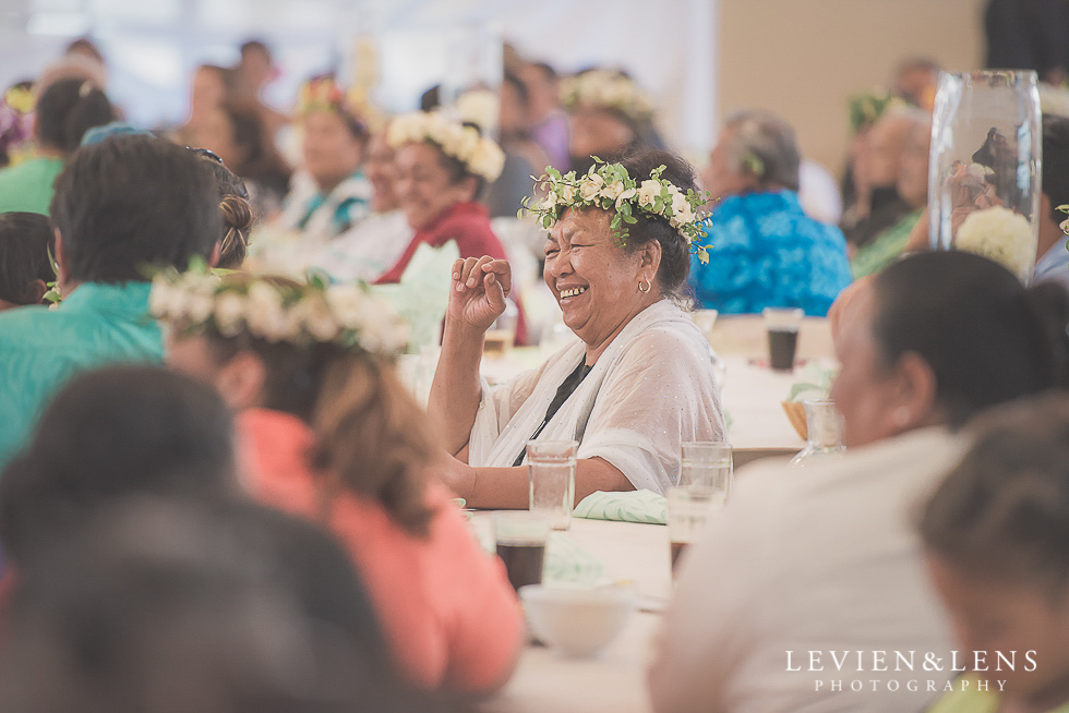 guests laughing reception {Auckland NZ lifestyle wedding-engagement photographer} Malaeola community centre