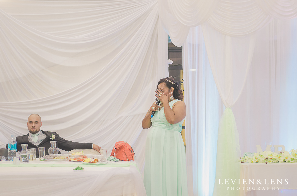 groom's mother speech reception {Auckland NZ lifestyle wedding-engagement photographer} Malaeola community centre