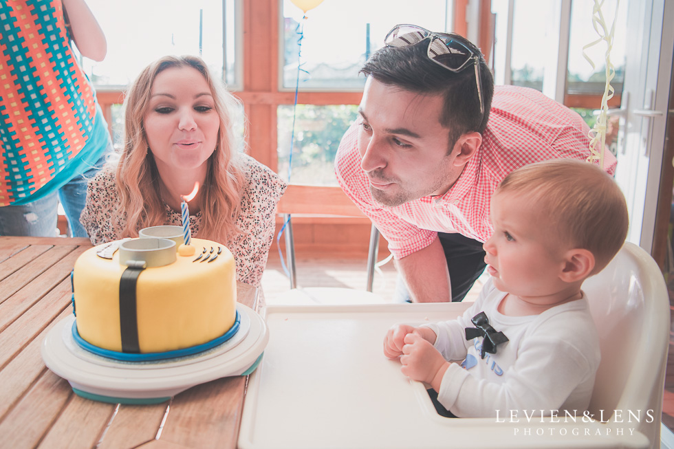 blowing candles Butterfly Creek Minions birthday party {Auckland NZ event photographer} Nazar 1 year old