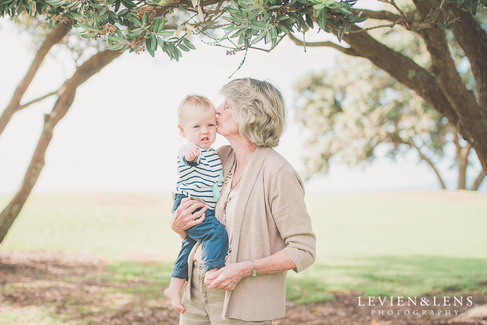 grandmother with baby boy Milford Beach family session {Auckland lifestyle photographer}